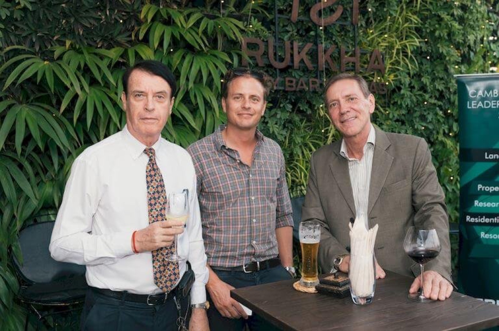 Three members at an AmCham Cambodia construction night