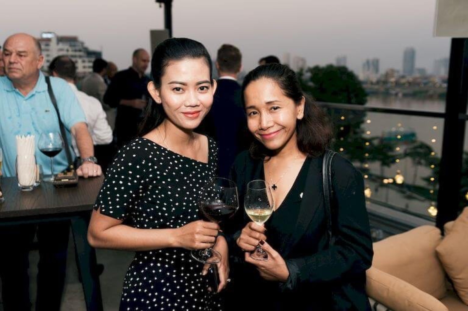 Two members at an AmCham Cambodia construction night