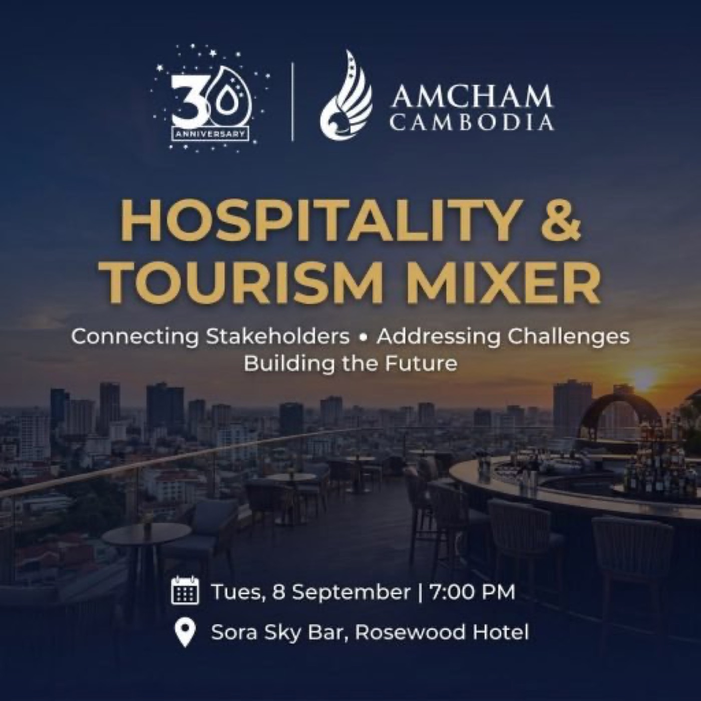 AmCham Cambodia artwork for the Hospitality & tourism mixer