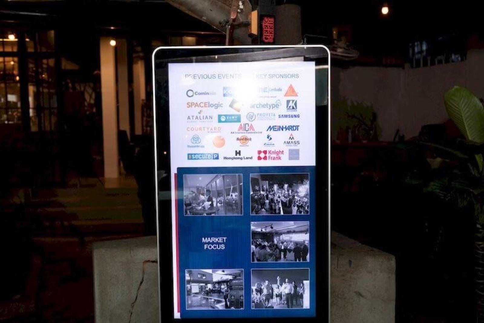 The registration screen at an AmCham Cambodia networking evening
